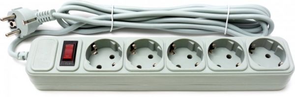 Мережевий фільтр 4.5м ProLogix PRS-075P5-45G (0.75) 5 розеток, сірий