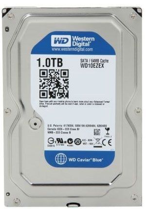 Жорсткий диск 3.5"   1TB Western Digital WD Blue  (SATA 3, 64MB, 7200rpm)  (WD10EZEX)
