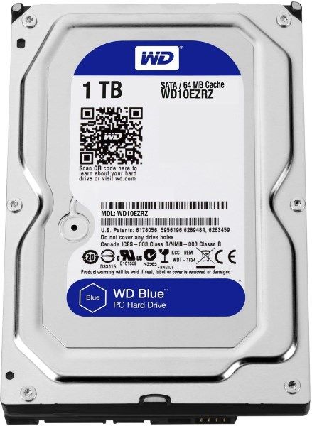 Жорсткий диск 3.5"   1TB Western Digital Blue   SATA 3, 64MB, 5400rpm  (WD10EZRZ)