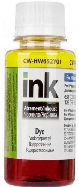 Чорнило HP 650/652/123  100мл  Yellow  (CW-HW652Y01)  *ColorWay
