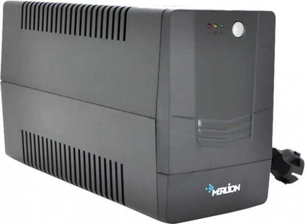 Блок безперебійного живлення Merlion Velli 1K (600W) LED (162-290VAC, AVR 1st, 4 SCHUKO, 2x12V7Ah, plastik)