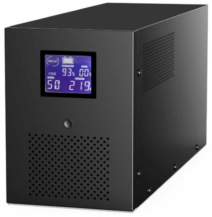 Блок безперебійного живлення EnerGenie (EG-UPS-036) LCD дисплей, USB порт, 3000VA, серія Pro, чорний колір