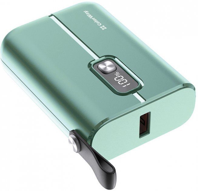 Універсальна мобільна батарея 10000mAh Full power (USB QC3.0 + USB-C Power Delivery 22.5W) Green (CW-PB100LPK2GR-PDD)
