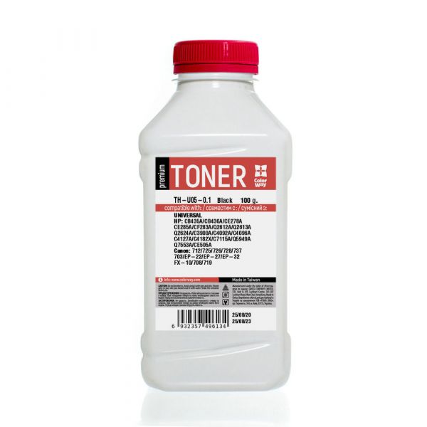 Тонер HP УНІВЕРСАЛЬНИЙ P1005/1102/1010/2035 Premium  100г  (TH-U05-0.1)  *ColorWay