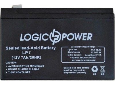 Акумуляторна батарея LogicPower 12В  7.0Aг кислотний (AGM A 12V-7Ah)