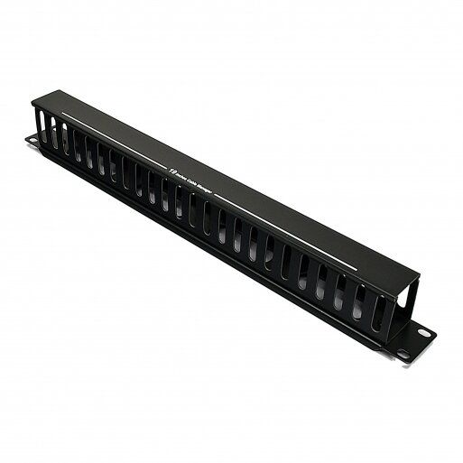 Кабельний організатор 1U 19" з кришкою, чорний, EPNew