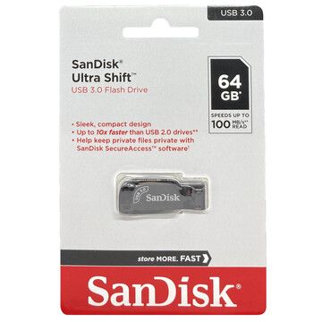 Накопичувач USB Flash drive  64GB  SanDisk Ultra Shift  (USB3.0)  (up to 100MB/s)