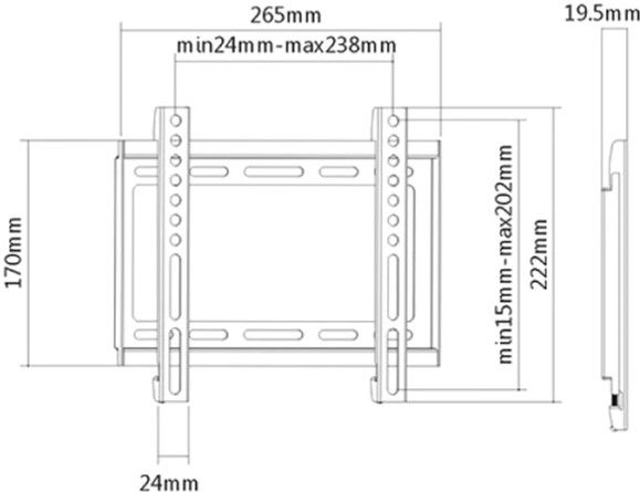 Кронштейн ITech PL2; 23"-42"; до 35 кг; VESA:  50x50,75x75,100x100,200x100,200x200 мм
