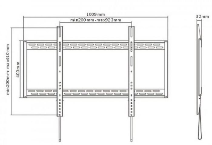 Кронштейн iTech PLB-100  60"-100" VESA:200x200,400x200,300x300,400x400,600x400,800х400,900х600,1000х800 мм до 100 кг