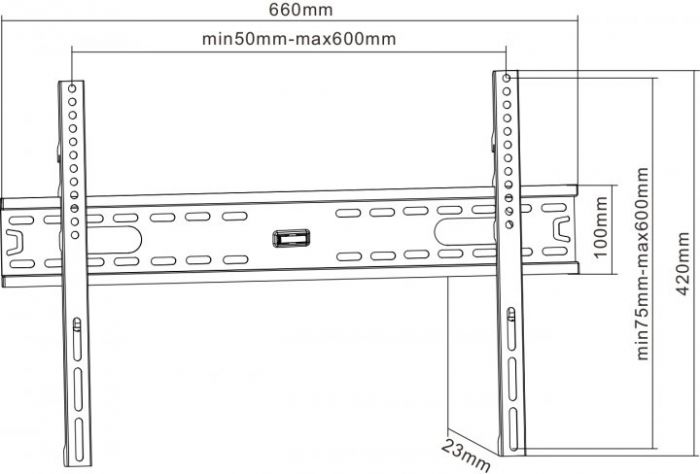 Кронштейн настінне для телевізора UniBracket BZ03-60 43"-76" VESA 100x100/_up to_/600x400 до 55кг