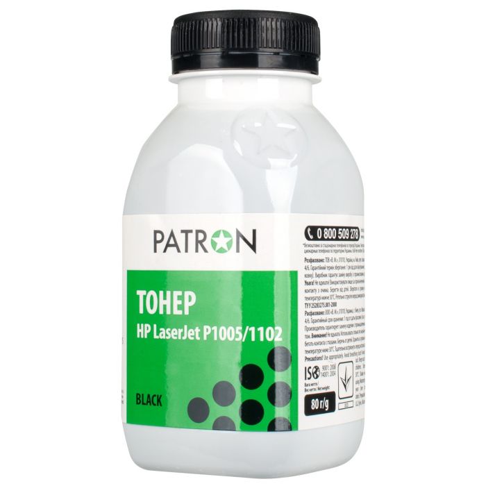 Тонер HP LJ P1005/1102 ; LJ P1102 Series, M1132/1212nf ; CANON LBP3010/B/3100 (712); LBP6000 (725)  80г *Patron