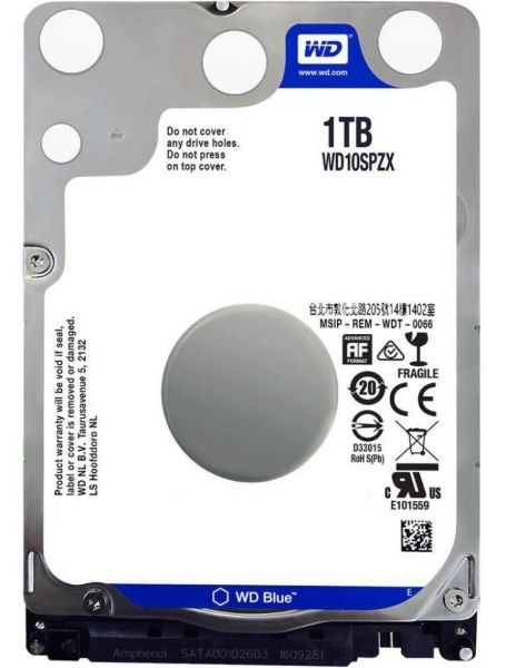 Жорсткий диск 2.5"  1TB Western Digital WD Blue  5400rpm 128MB SATA 3  7mm (WD10SPZX)