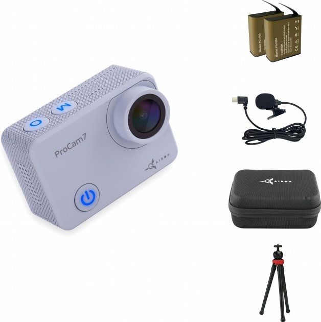 Відеокамера AirOn ProCam 7 Grey з аксесуарами: набір блогера 12 в1 (4822356754787)