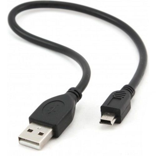 Кабель USB2.0-miniB Cablexpert (CCP-USB2-AM5P-1) A-папа/mini USB 5-пін, 0.3м, преміум