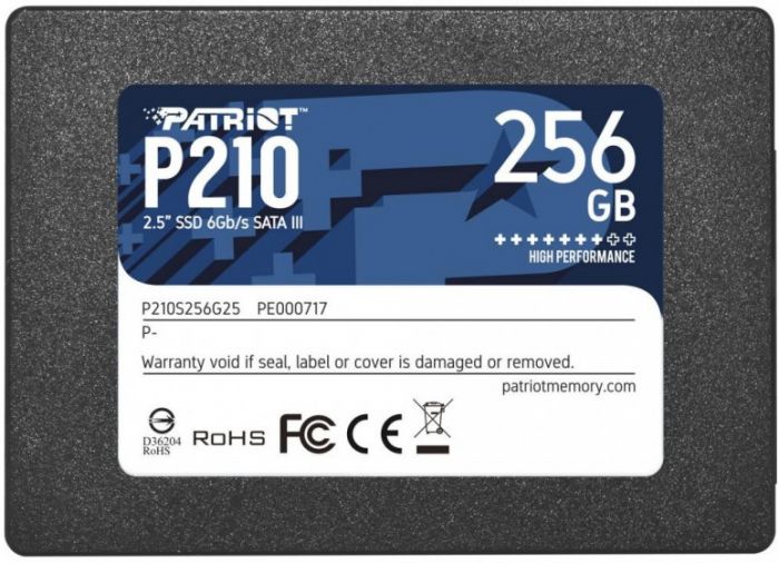 Твердотільний диск 2.5"  256GB Patriot P210   (SATA, 500MB/s / 400MB/s) (P210S256G25)