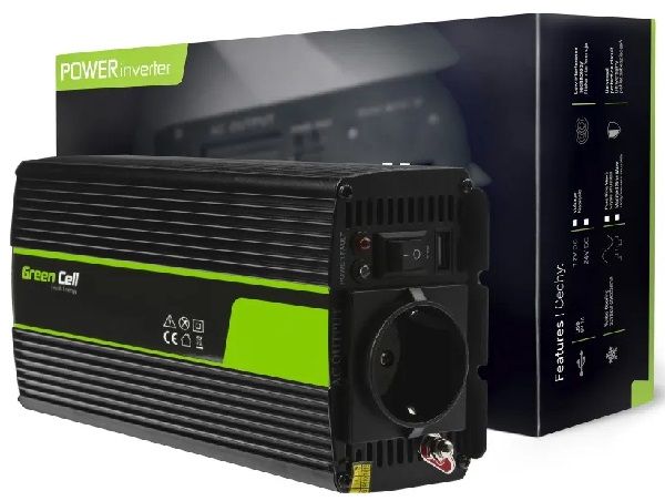 Автомобільний інвертор Green Cell INV03DE 12V/230V 500W/1000W модифікована синусоїда