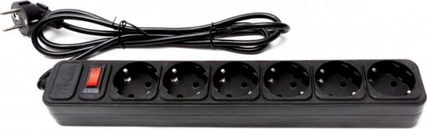 Мережевий фільтр 1.8м ProLogix PRS-075P6-18B (0.75), 6 розеток, чорний