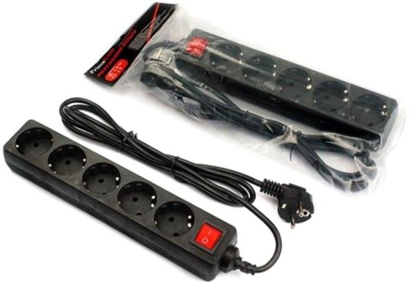 Мережевий фільтр 1.8м FriмeCoм FC-B2005W 5розеток, 10 А, чорний