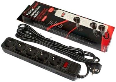 Мережевий фільтр 1.8м FriмeCoм FC-B4005W 5розеток, 10 А, чорний