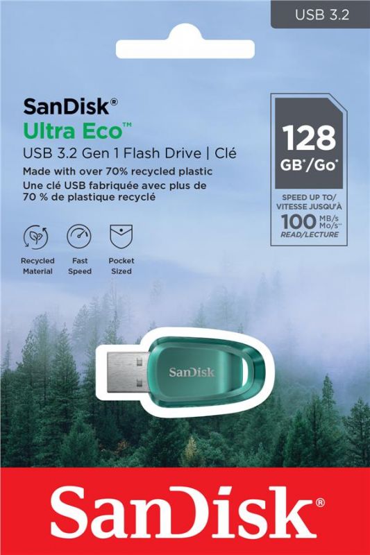 Накопичувач USB Flash drive 128GB  SanDisk Ultra Eco  (USB3.2)  (up to 100MB/s)