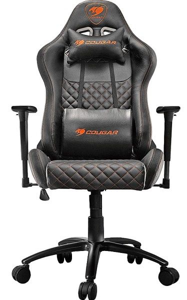 Крісло для геймерів Cougar AArmor PRO Black дихаюча екошкіра, сталевий каркас, чорний