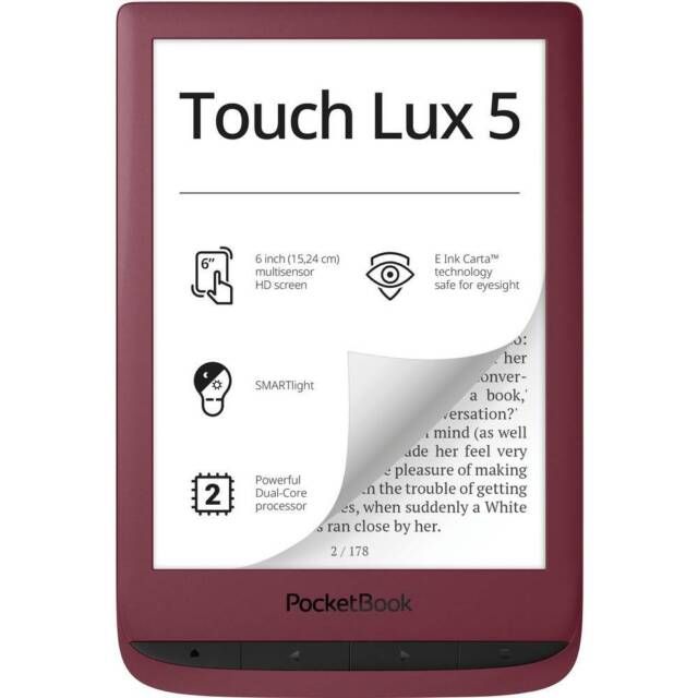 Електронна книга PocketBook 628 Touch Lux 5  Ruby Red  (PB628-R-WW)