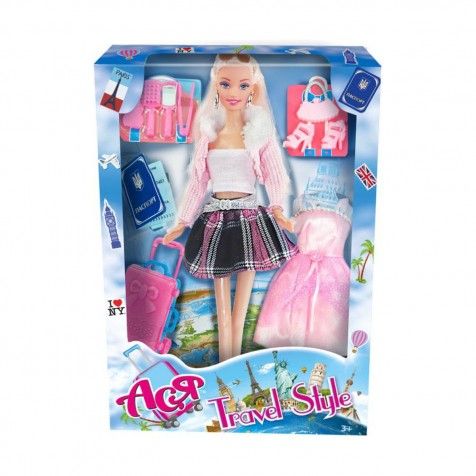 Лялька Ася Блондинка серія Подорож 28см (35088)