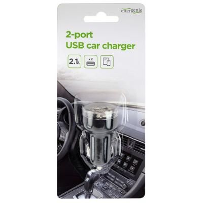 Автомобільний зарядний пристрій EnerGenie EG-U2C2A-CAR-02 2*USB чорний