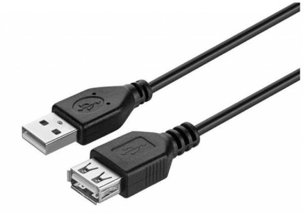 Кабель USB2.0 Kit AM-AF USB2.0 2E KITS-W-005 2A 1.8 м  black