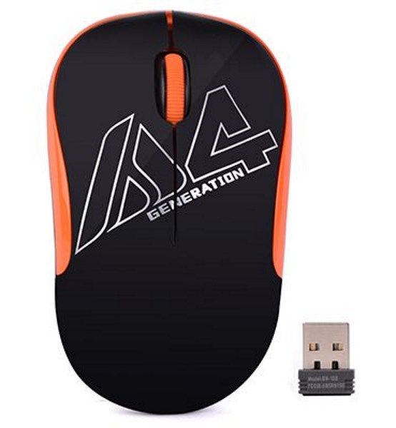 Миша  A4Tech G3-300N (Black+Orange)) безпровідна V-Track USB, 1000dpi