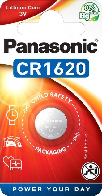 Батарейки CR1620  Panasonic Lithium (1шт) (CR-1620EL/1B)