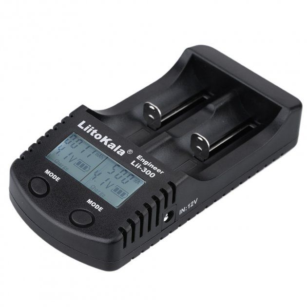 Зарядний пристрій Liitokala Lii-300 (2 канали, LCD дисплей, Li-ion/Ni-MH/Ni-Cd/AA/ААA/С(R14))