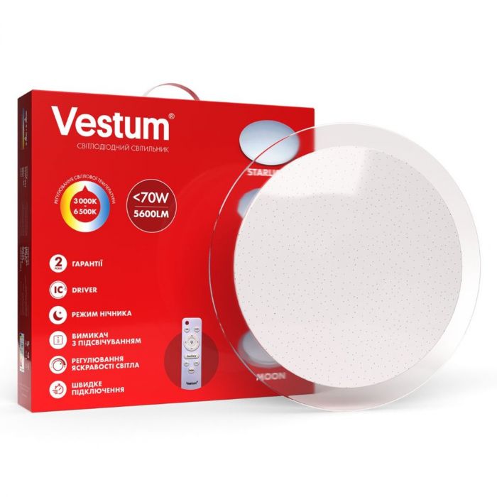 Светильник SMART Vestum SATURN 70W 385*60мм 3000K-6500К, 5600Lm с д/у