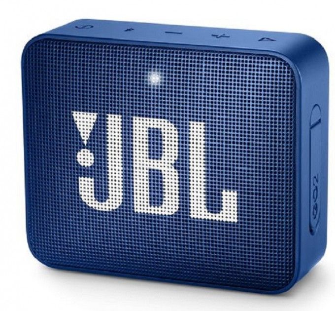 Акустична система 1.0 портативна JBL GO 2, безпровідна, водозахищена, 1xMicro-USB, 1xStereo jack 3.5mm, Bluetooth, Blue (JBLGO2BLU)