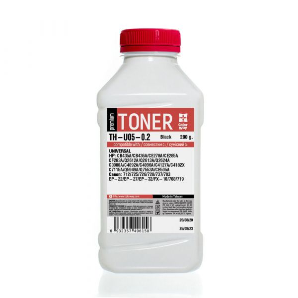 Тонер HP Універсальний P1005/1102/1010/2035 Premium  200г  *ColorWay