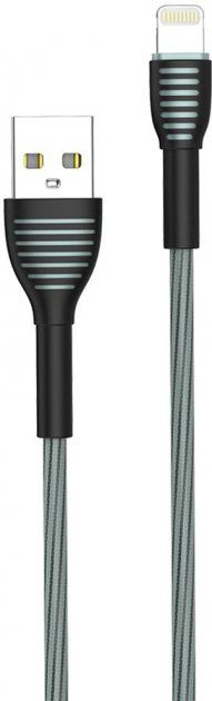 Кабель ColorWay USB - Apple Lightning (braided cloth) 3А, 1м, сірий (CW-CBUL041-GR)