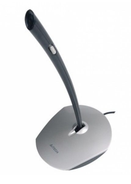 Мікрофони Мікрофон Mic A4-Tech A4-MI-10 MuteButton Black/Silver настільний мікрофон (4711421771528)