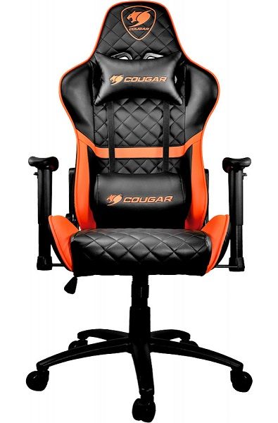 Крісло геймерське Cougar Armor One  дихаюча екошкіра, сталевий каркас, чорний + помаранчевий