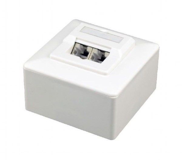 Розетка 2-портова Cablexpert MWS-2S6-01 на 2 порта з екраном RJ-45 ,6 cat ,зовнішня