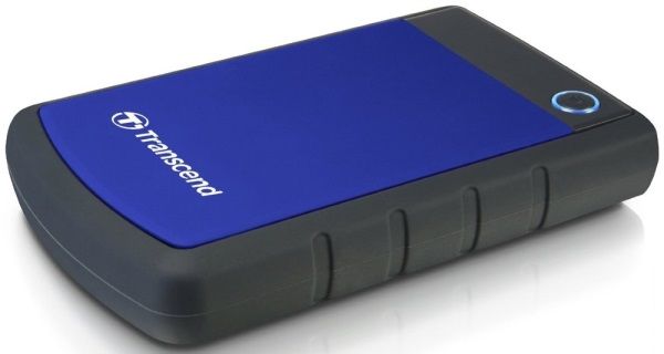 Зовнішній жорсткий диск USB 3.0   2TB 2.5"  Transcend StoreJet 25H3B, чорно-синій, Захищений від ударів (TS2TSJ25H3B)