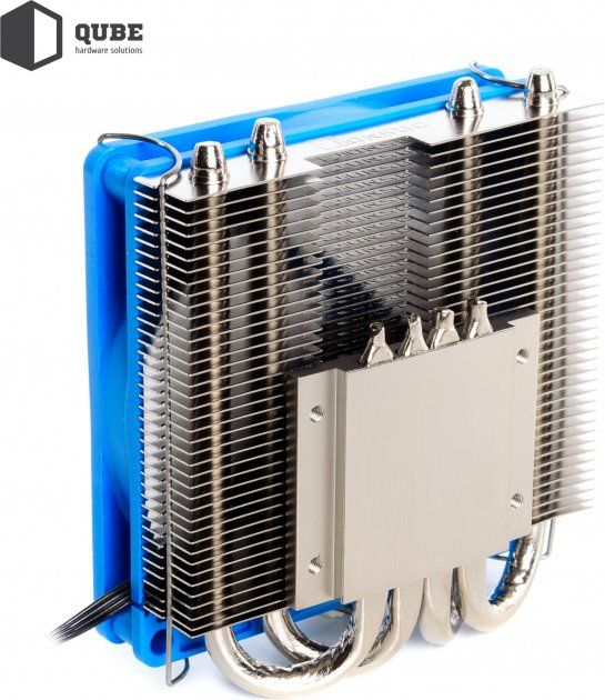 Кулер процесорний Qube QB-OL400 Blue (92mm/4pin/800-3000RPM/33Dba/4 тепл. трубки)