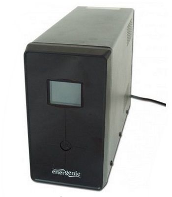 Блок безперебійного живлення EnerGenie (EG-UPS-034) LCD дисплей, USB порт, 1500VA, чорний колір