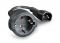 Перехідник Cablexpert PC-SFC14M-01 Кабель перехідник  C14 male to Schuko female, довжина 15 см, з заземленням, 3*0,75 мм
