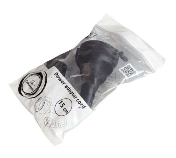 Перехідник Cablexpert PC-SFC14M-01 Кабель перехідник  C14 male to Schuko female, довжина 15 см, з заземленням, 3*0,75 мм
