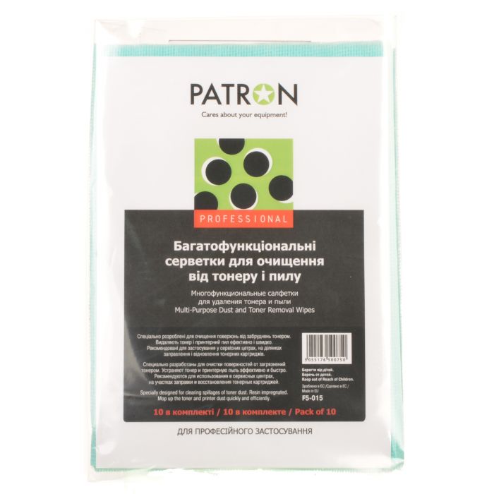 Patron F5-015 серветки очистки від тонеру та пилу 10шт