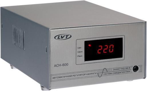 Стабілізатор напруги LVT ACH-600 UA-продукт (145-280В, релейний, синусоїдальна, 600Вт пост., 2400Вт макс короткотривала)
