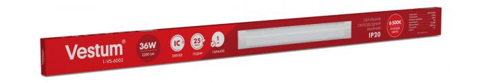 Светильник линейный LED Vestum 1,2м 36W 6500K 220V IP20