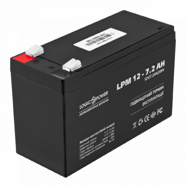 Акумуляторна батарея LogicPower 12V  7.2Ah кислотний AGM LPM 12V 7.2Ah (LP3863)