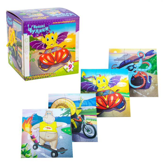 Пазли 4 в 1 Strateg Веселі чудикіна українською мовою (20170)