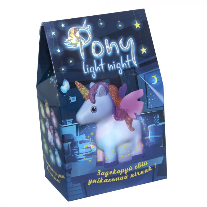 Набір для творчості Strateg Нічник Pony light night  українською мовою (30704)